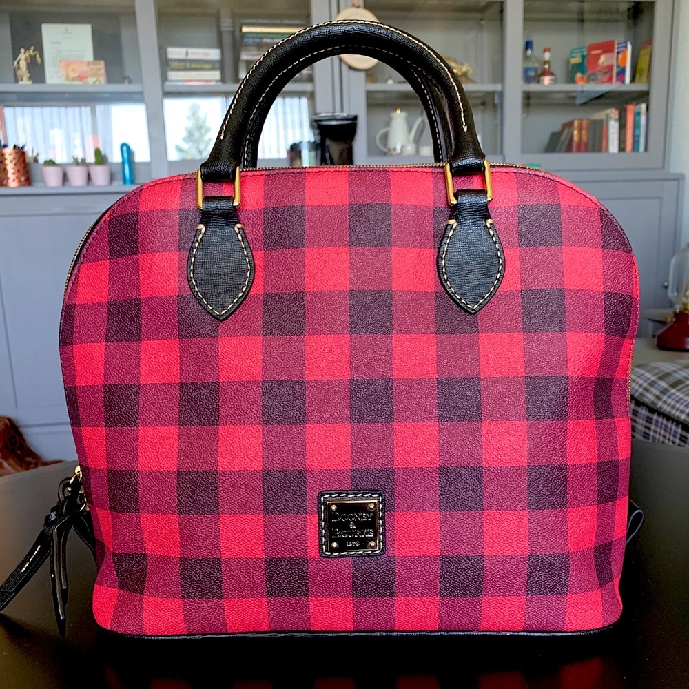 Dooney & Bourke Tucker Buffalo Plaid Zip Satchel